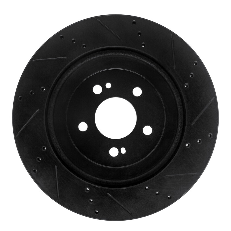 Mercedes-Benz S560 Brake Rotor (1) - Rear Left - R1 Concepts - Drilled & Slotted - Black - `15-`21